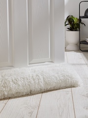 Catherine Lansfield Cream Cuddly Deep Pile Faux Fur Draught Excluder Cushion - Image 1 of 2