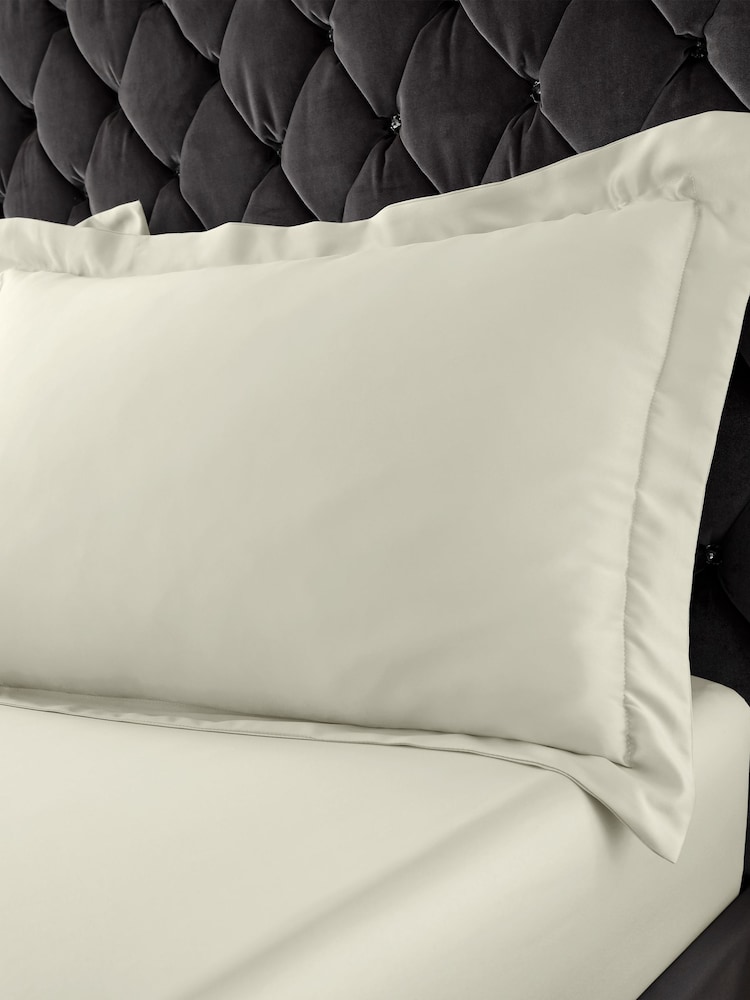 Catherine Lansfield Champagne Silky Soft Satin Oxford Pillowcase - Image 1 of 2