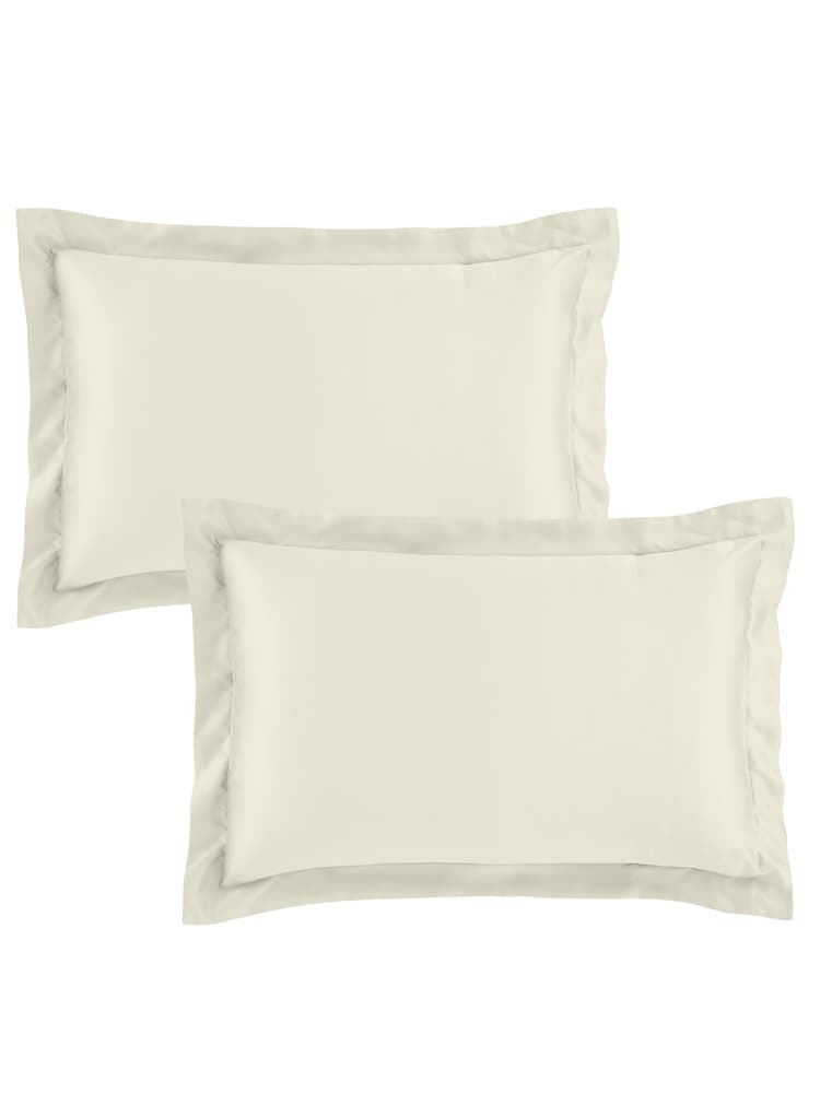 Catherine Lansfield Champagne Silky Soft Satin Oxford Pillowcase - Image 2 of 2