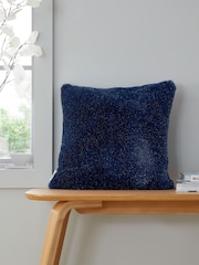 Catherine Lansfield Navy Blue Soft and Cosy Glamour Faux Fur Cushion - Image 1 of 5