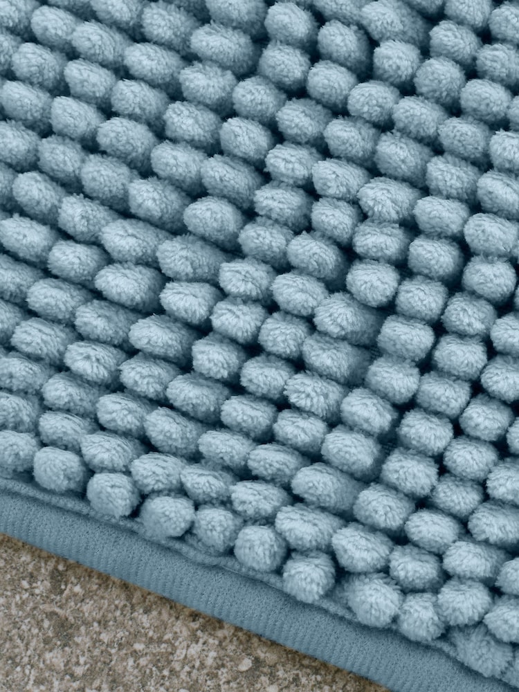 Catherine Lansfield Blue Bobble Bathmat - Image 2 of 3