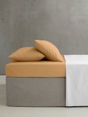 Catherine Lansfield Caramel Percale Fitted Sheet - Image 1 of 2