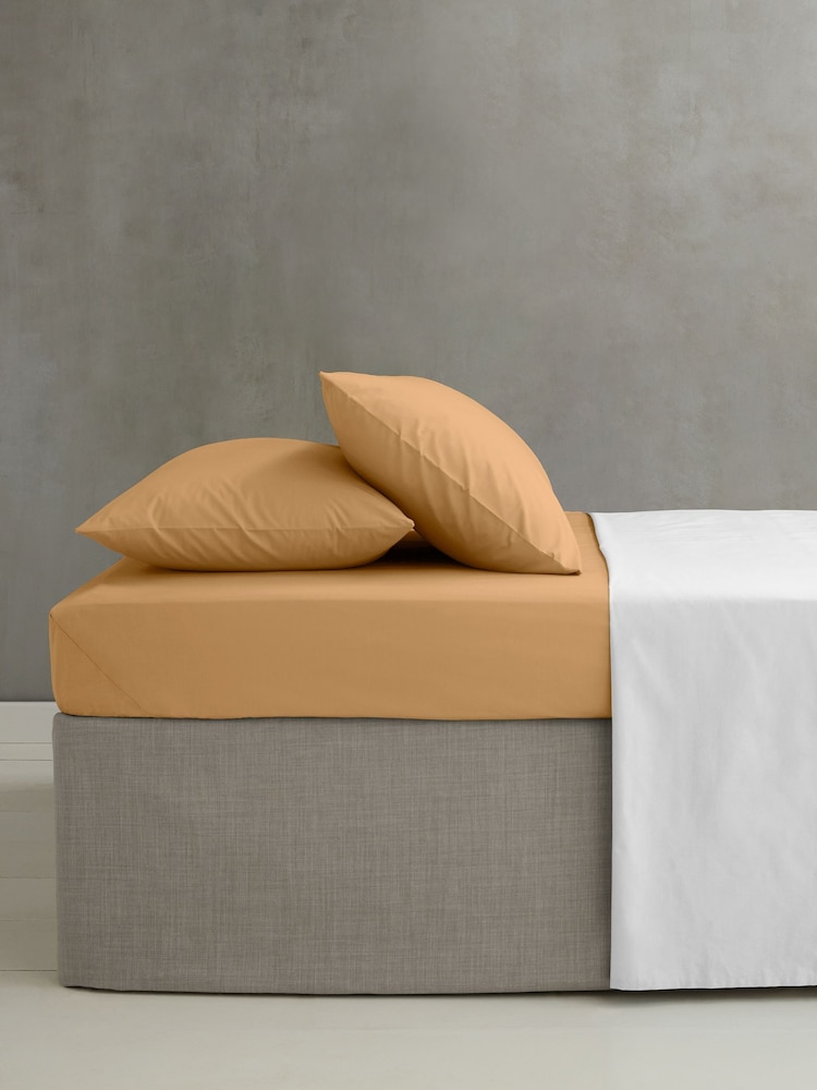 Catherine Lansfield Caramel Percale Fitted Sheet - Image 1 of 2