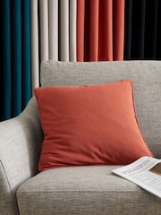 Catherine Lansfield Terracotta Wilson Velvet Cushion - Image 1 of 4