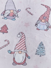 Catherine Lansfield Blush Pink Christmas Gonks Cosy and Warm Fleece Throw - Image 3 of 4