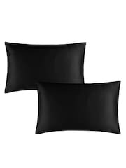 Catherine Lansfield Black Silky Soft Satin Pillowcase - Image 2 of 2