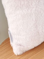 Catherine Lansfield Blush Pink Soft and Cosy Glamour Faux Fur Cushion - Image 3 of 5
