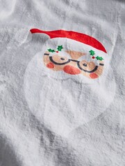 Catherine Lansfield Grey Christmas Santa Spectacular Soft Cosy Fleece Throw - Image 3 of 4