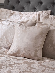 Catherine Lansfield Champagne Damask Jacquard Cushion - Image 1 of 3