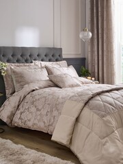 Catherine Lansfield Champagne Damask Jacquard Cushion - Image 3 of 3