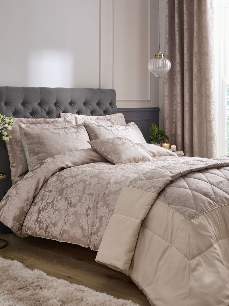 Catherine Lansfield Champagne Damask Jacquard Cushion - Image 3 of 3