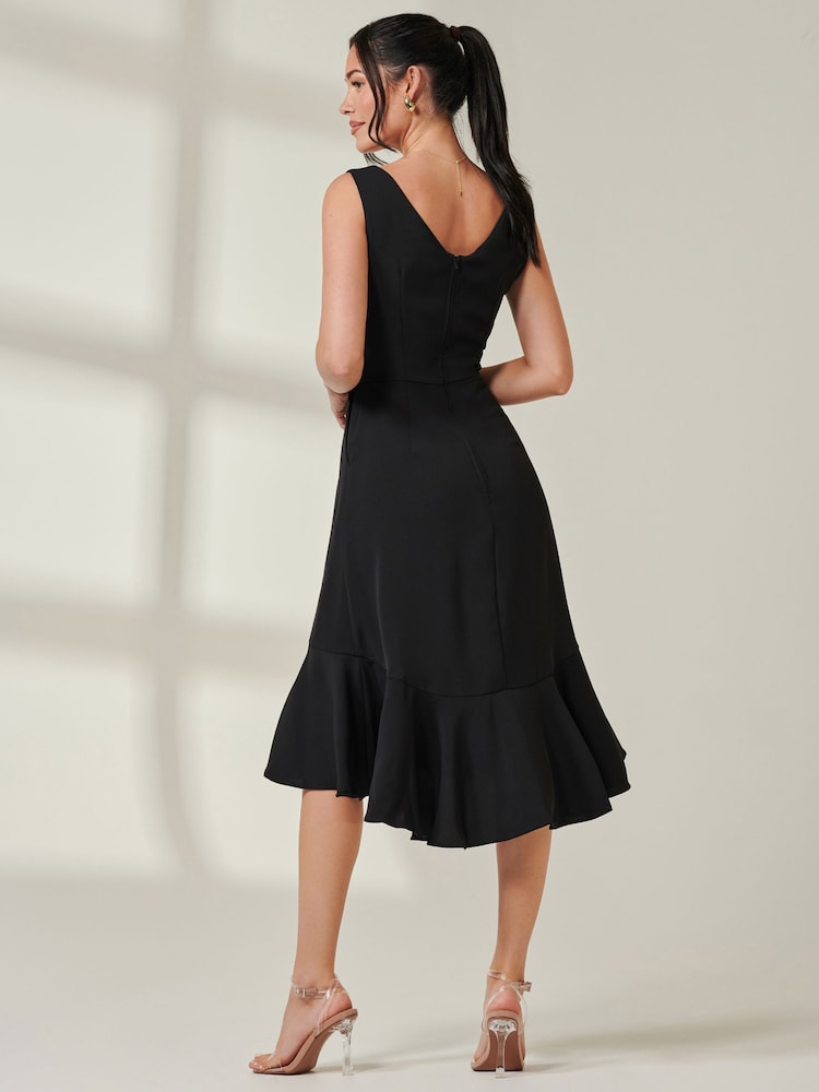 Jolie Moi Black Aerin Sleeveless Shift Dress - Image 2 of 6 Jolie Moi Black Aerin Sleeveless Shift Dress - Image 2 of 6