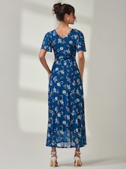 Jolie Moi Green Evelyn Angel Sleeve Mesh Maxi Dress - Image 2 of 6