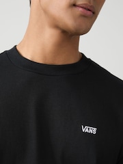 Vans Mens Loose Fit  Small Logo Long Sleeved 100% Cotton Black T-Shirt - Image 4 of 6