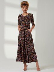 Jolie Moi Black Lisa Round Neck Jersey Dress - Image 1 of 6