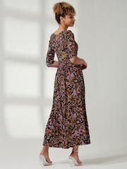 Jolie Moi Black Lisa Round Neck Jersey Dress - Image 2 of 6