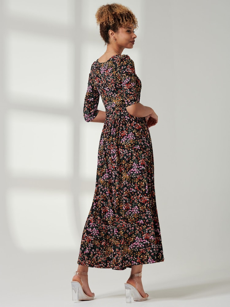Jolie Moi Black Lisa Round Neck Jersey Dress - Image 2 of 6