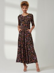 Jolie Moi Black Lisa Round Neck Jersey Dress - Image 5 of 6