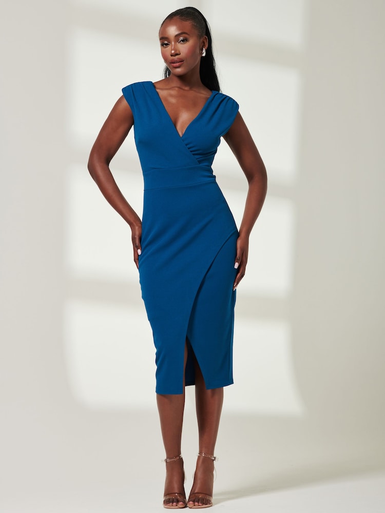 Jolie Moi Yseult V-Neck Split Bodycon Dress - Bild 1 von 5