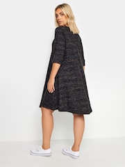 Yours Curve Black Textured Pocket Dress - Image 3 of 5