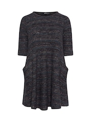 Yours Curve Black Textured Pocket Dress - Image 5 of 5