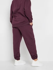 Yours Curve Burgundy Red Cuffed Joggers - Image 3 of 5