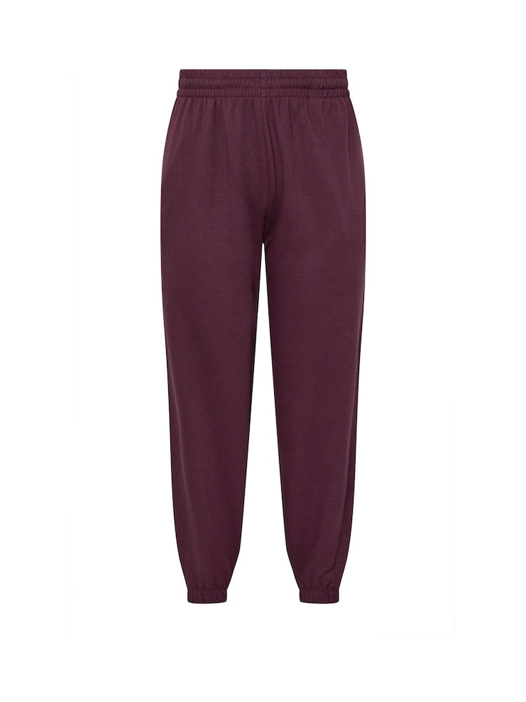 Yours Curve Burgundy Red Cuffed Joggers - Image 5 of 5