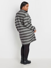 Yours Curve Grey Soft Touch Zip Neck Jumper Dress - Image 3 of 5