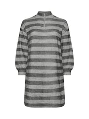 Yours Curve Grey Soft Touch Zip Neck Jumper Dress - Image 5 of 5