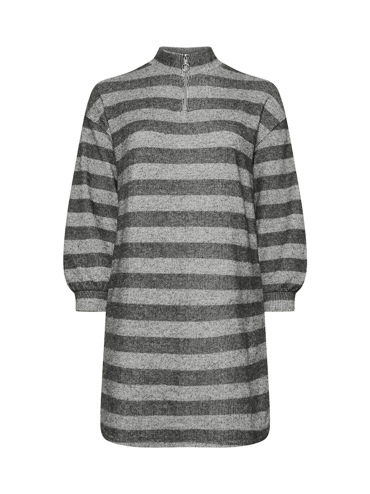 Gris - Vestido estilo jersey suave al tacto con cremallera en el cuello de Yours Curve - Imagen 5 de 5 Gris - Vestido estilo jersey suave al tacto con cremallera en el cuello de Yours Curve - Imagen 5 de 5