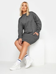 Yours Curve Grey Sweatshirt Dress - Image 1 of 6