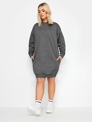 Yours Curve Grey Sweatshirt Dress - Image 3 of 6