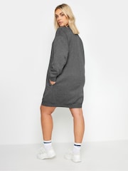 Yours Curve Grey Sweatshirt Dress - Image 4 of 6
