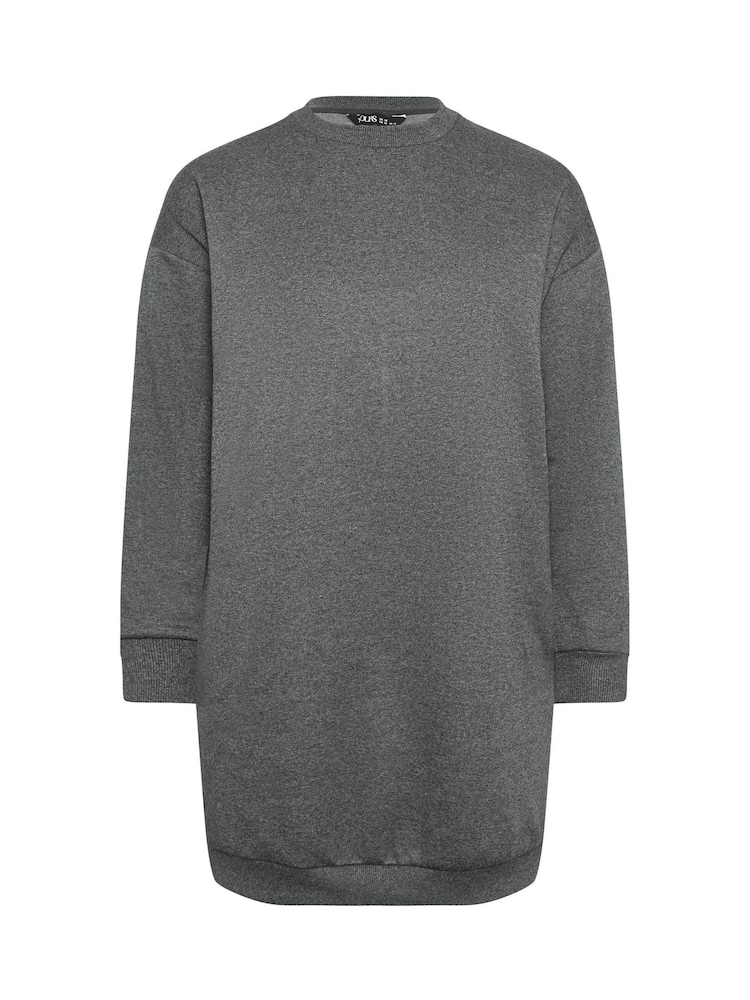 Yours Curve Grey Sweatshirt Dress - Image 6 of 6