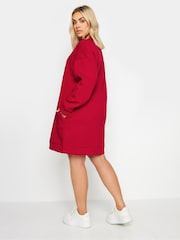 Yours Curve Red Sweatshirt Dress - Image 3 of 5