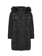Yours Curve Black Midi Padded Puffer Coat - Image 6 of 6