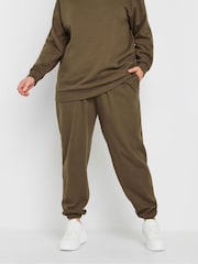 Yours Curve Brown Cuffed Joggers - Image 1 of 5