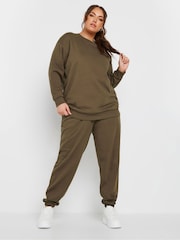 Yours Curve Brown Cuffed Joggers - Image 3 of 5