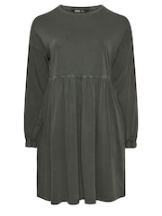 Yours Curve Grey Acid Frill Throw On 100% Cotton Dress - Image 5 of 5