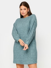 Yours Curve Blue Soft Touch Jumper Dress - Image 1 of 5