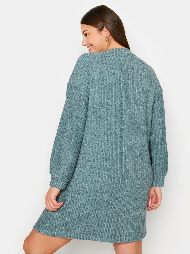 Yours Curve Blue Soft Touch Jumper Dress - Image 2 of 5
