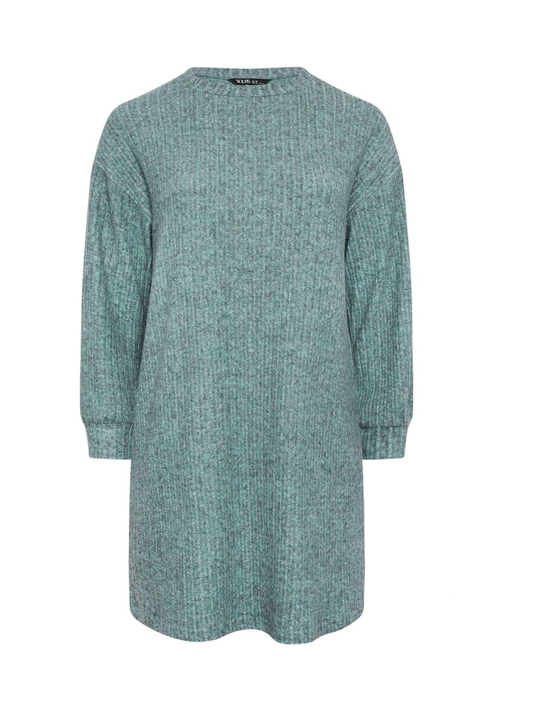 Yours Curve Blue Soft Touch Jumper Dress - Image 5 of 5