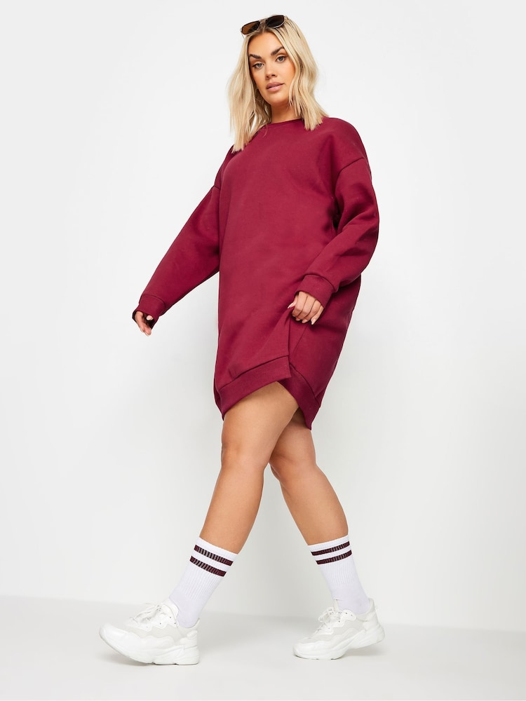 Yours Curve Red Sweatshirt Dress - Image 2 of 5