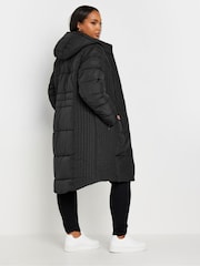Yours Curve Black Sporty Mid Weight Padded Coat - Image 3 of 6