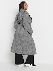 Yours Curve Grey Unlined Maxi Wool Coat - Image 3 of 5