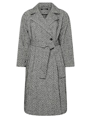 Yours Curve Grey Unlined Maxi Wool Coat - Image 5 of 5