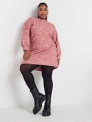 Yours Curve Red Soft Touch Jumper Dress - Image 1 of 5