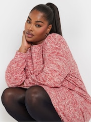 Yours Curve Red Soft Touch Jumper Dress - Image 4 of 5