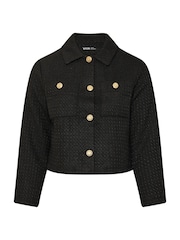 Yours Curve Black Boucle Short Jacket - Image 6 of 6