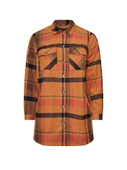 Yours Curve Orange Checked 100% Cotton Shacket - Image 5 of 5